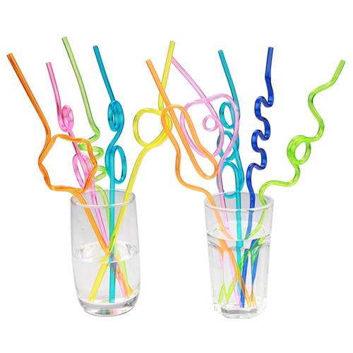 Promotional Colorful Party Decoration Crazy Shape Drinking Straws Child Toy Silly Straws