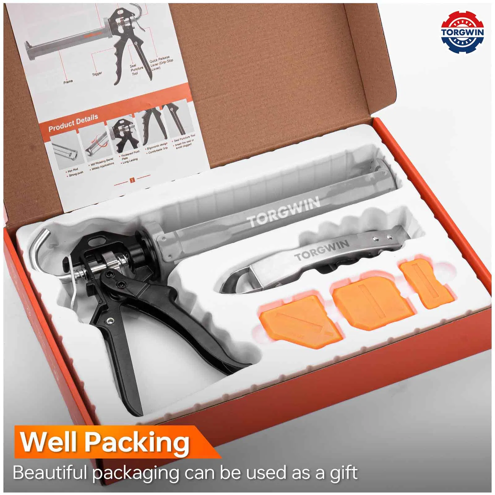 Caulk Gun Smooth Caulking Gun, Caulking Tool Kit, Silicone Gun