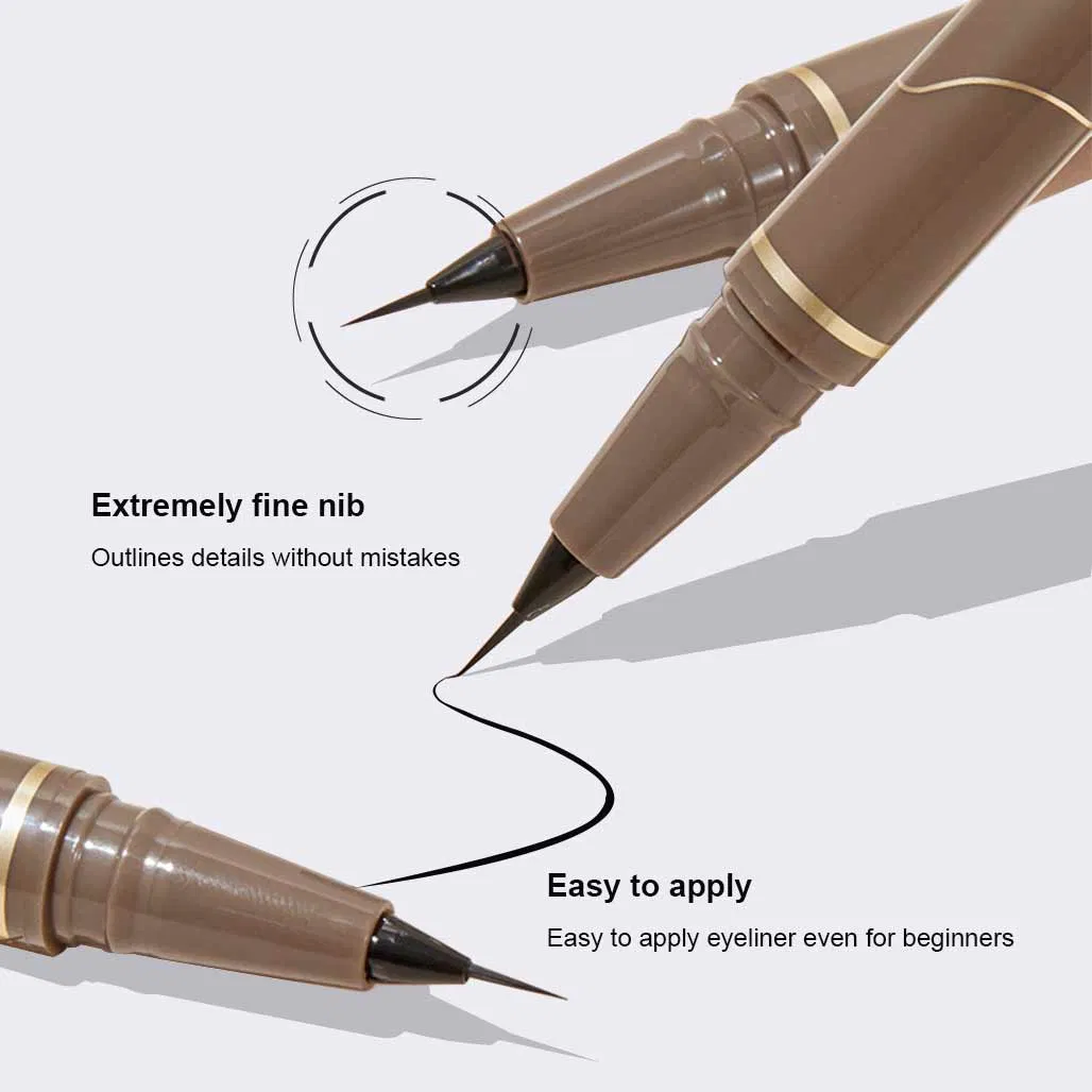 Ultra-Fine Permanent Hypoallergenic Natural Vegan Brown Black Waterproof Smudge Proof Liquid Eyeline