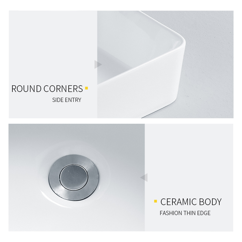 Small Size Rectangle Shape Ceramic Basin with Hole Bathroom Vanity Bathroom Basin Sanitaryware Washbasin Cabinet Basin Art Wash Basin Lavabo Vessel Sink