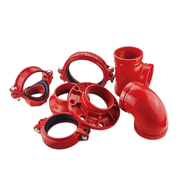 Ductile Iron FM Approved Grooved Fire Fighting Grooved Pipe Fittings Threaded Mech Cross