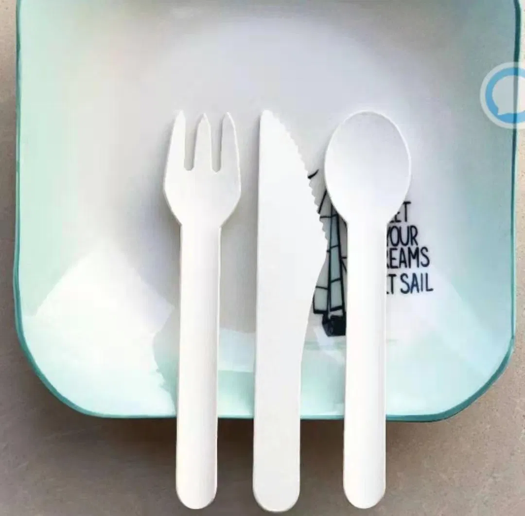 Disposable Paper Spoon Fork Knife Cutlery Set with Kraft Bag Package