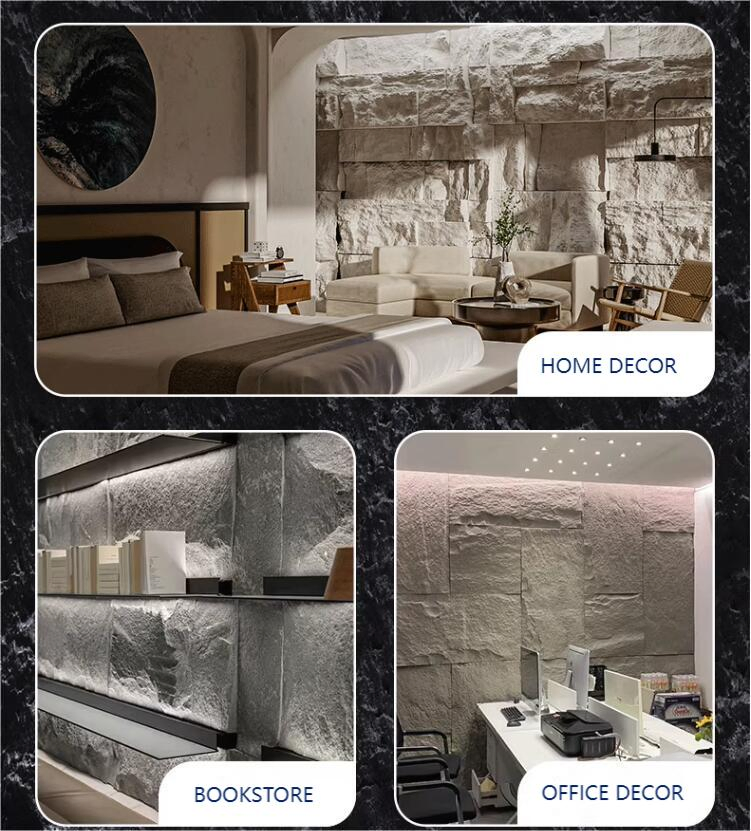 High Moisture Resistance PVC Wall Panel Soft PU Rock Wall Decor