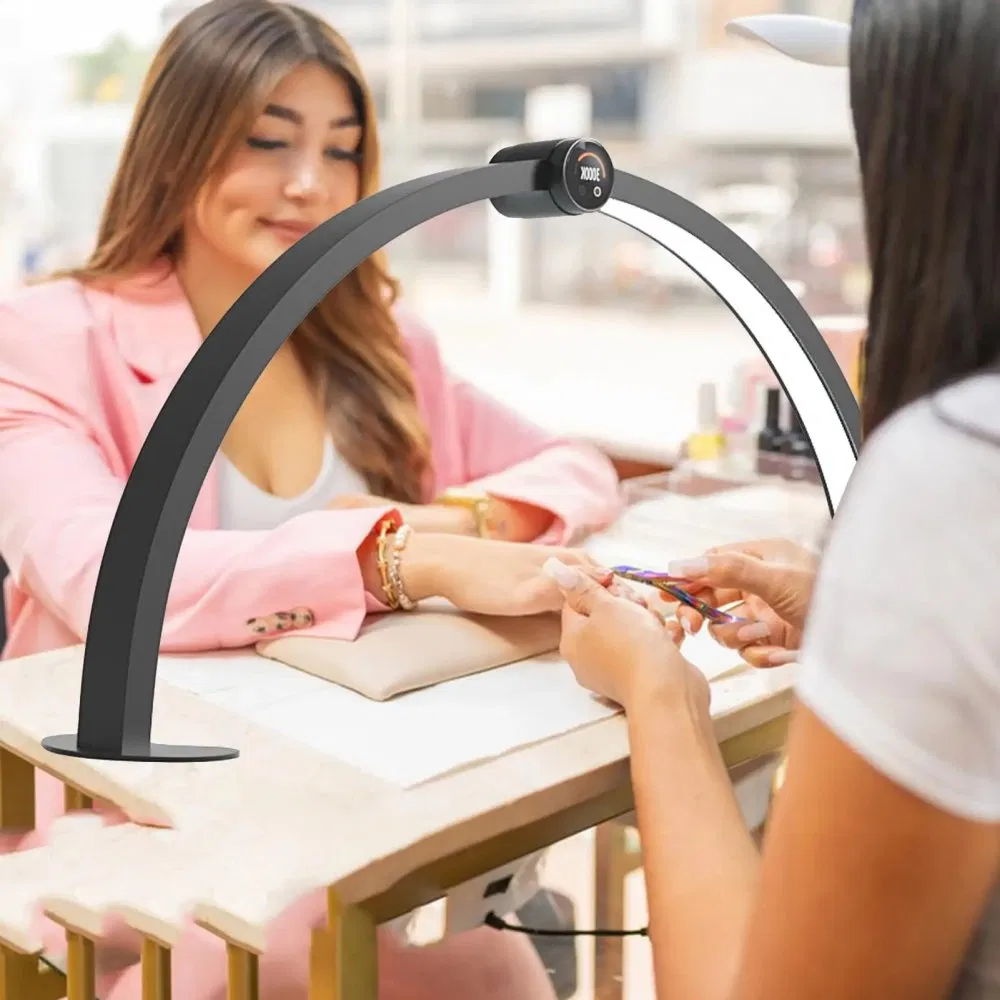 Professional Customized Half Moon Nail Lamp Display Screen LED Nail Table Lamp Ui Smart Display Manicure Table Light