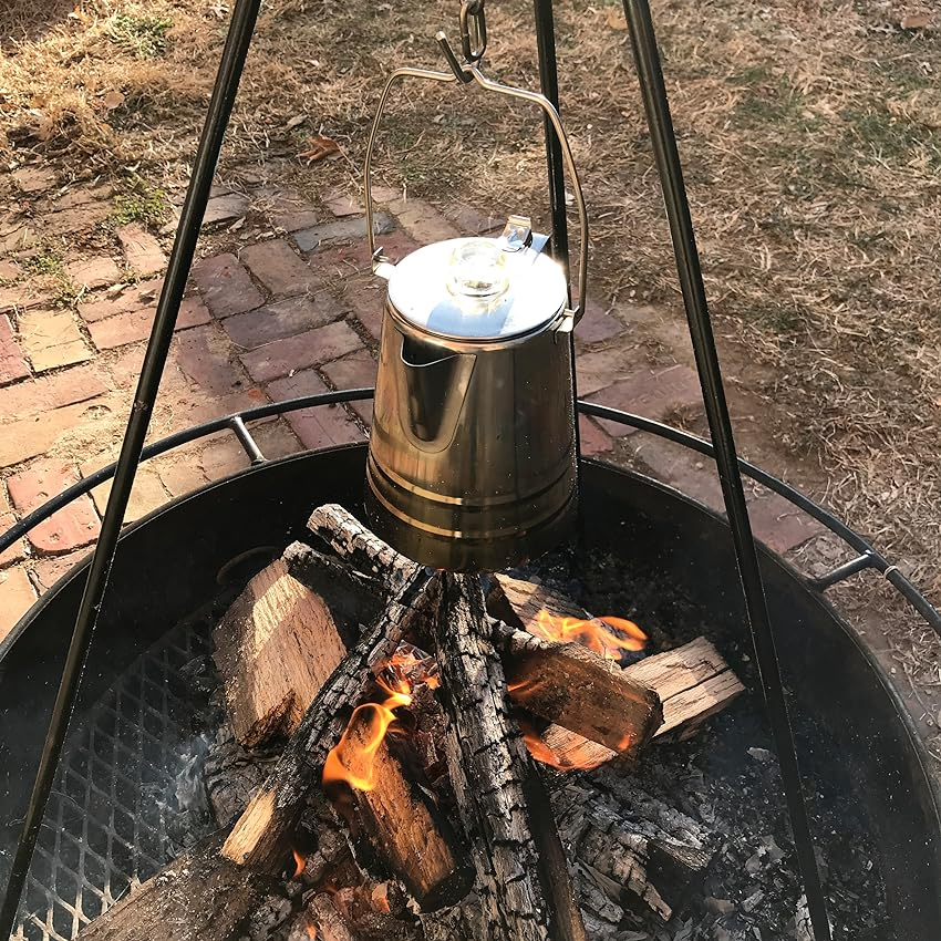 Premium Coffee Pot Set for Camping with Polished Stainless Steel