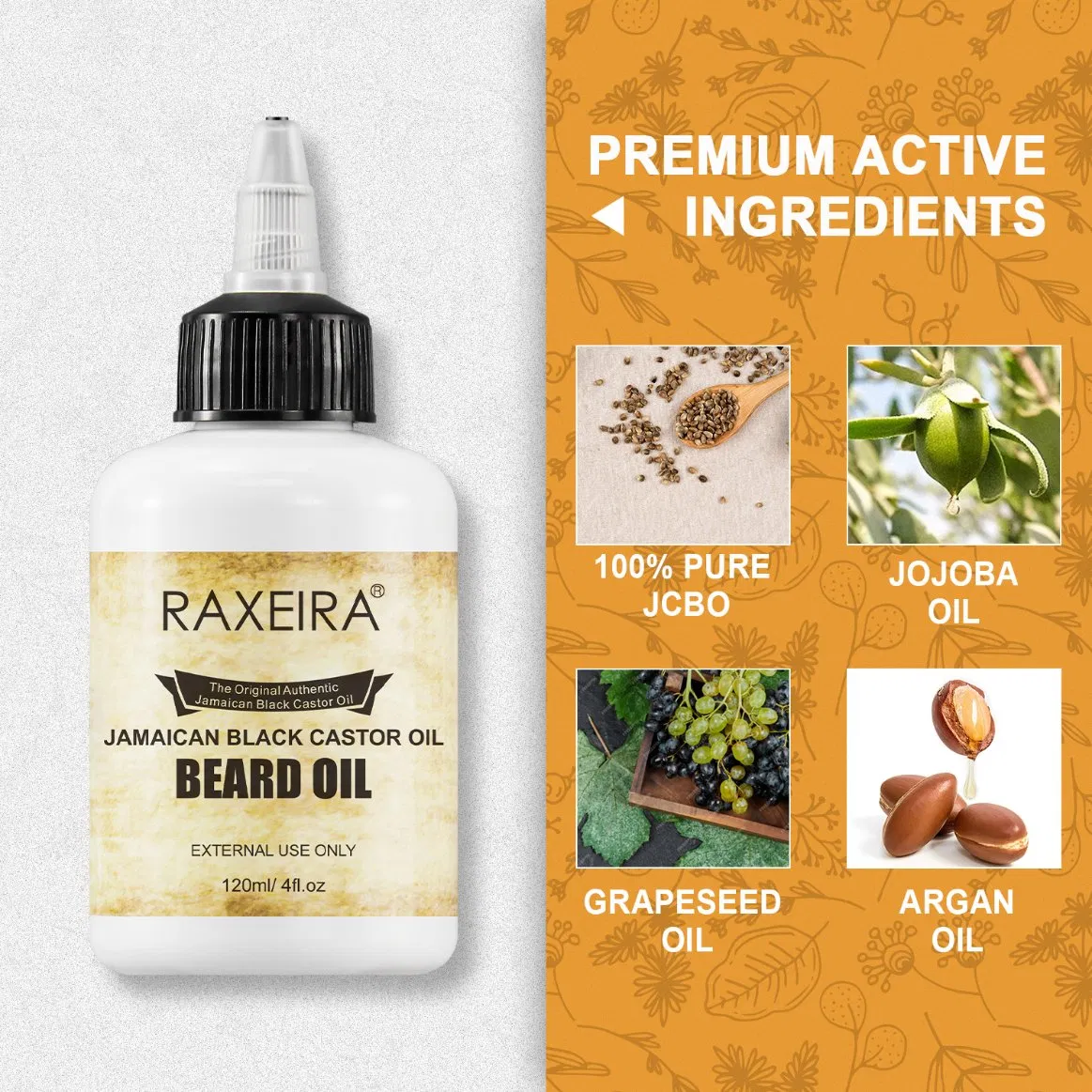 Natural Hair Growth Customized Men Hair Styling Organic 100% Beard Growth Oil