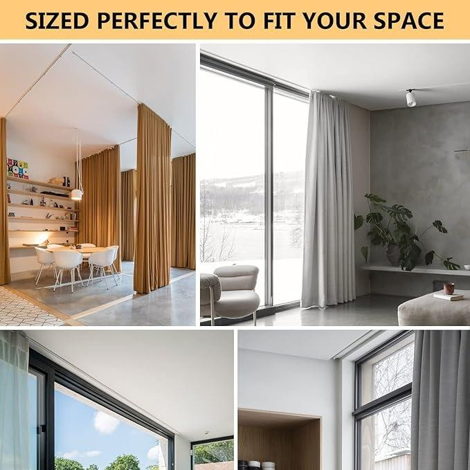 Direct Selling Metal Aluminium Profile Modern Heavy Duty Track Art Deco Curtain Rail Rod Set