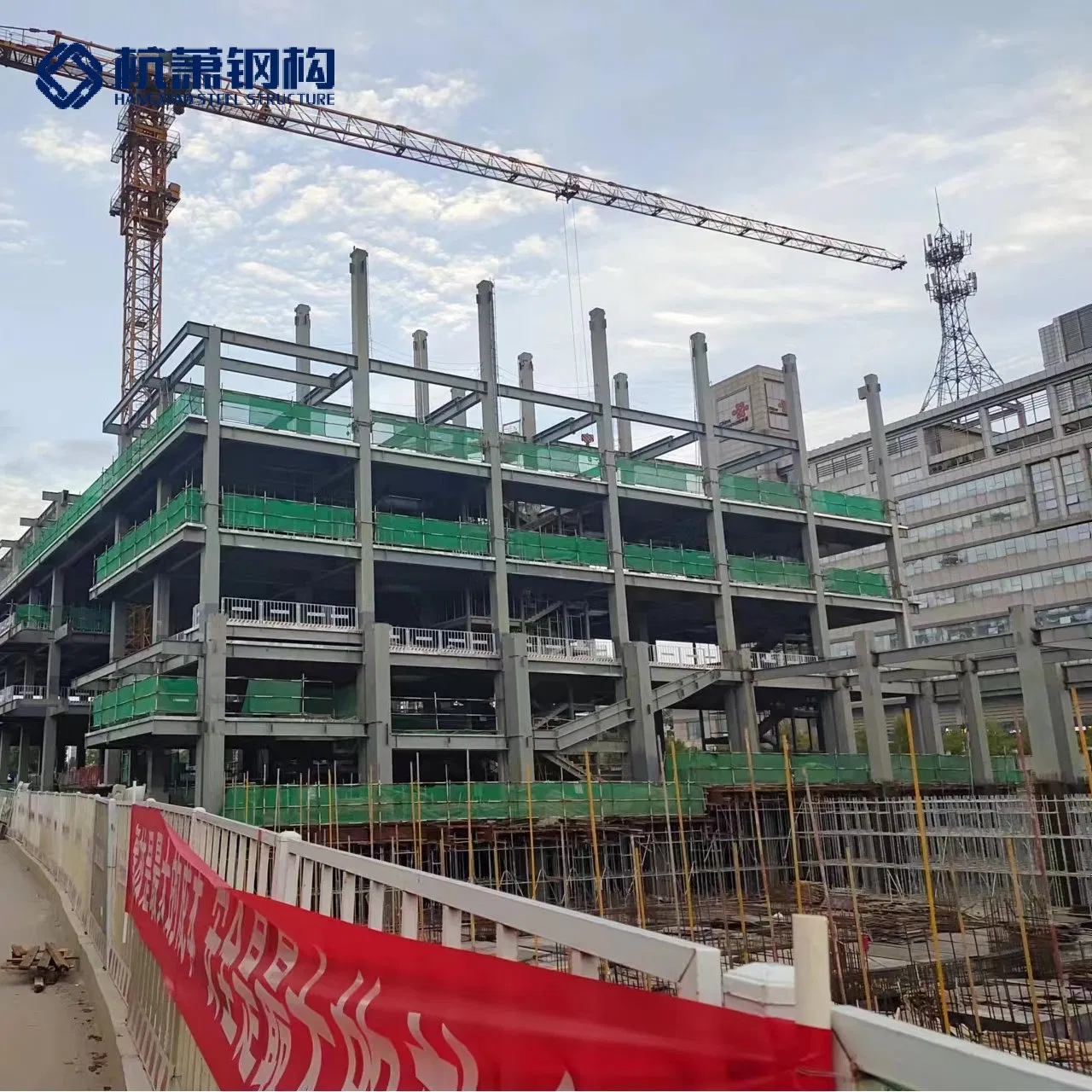 Custom Luxury Prefabricated Frame Metal Heavy Duty Multi Storey High Rise Steel Structure Buildings for Business Commercial Office Floor Door Construction