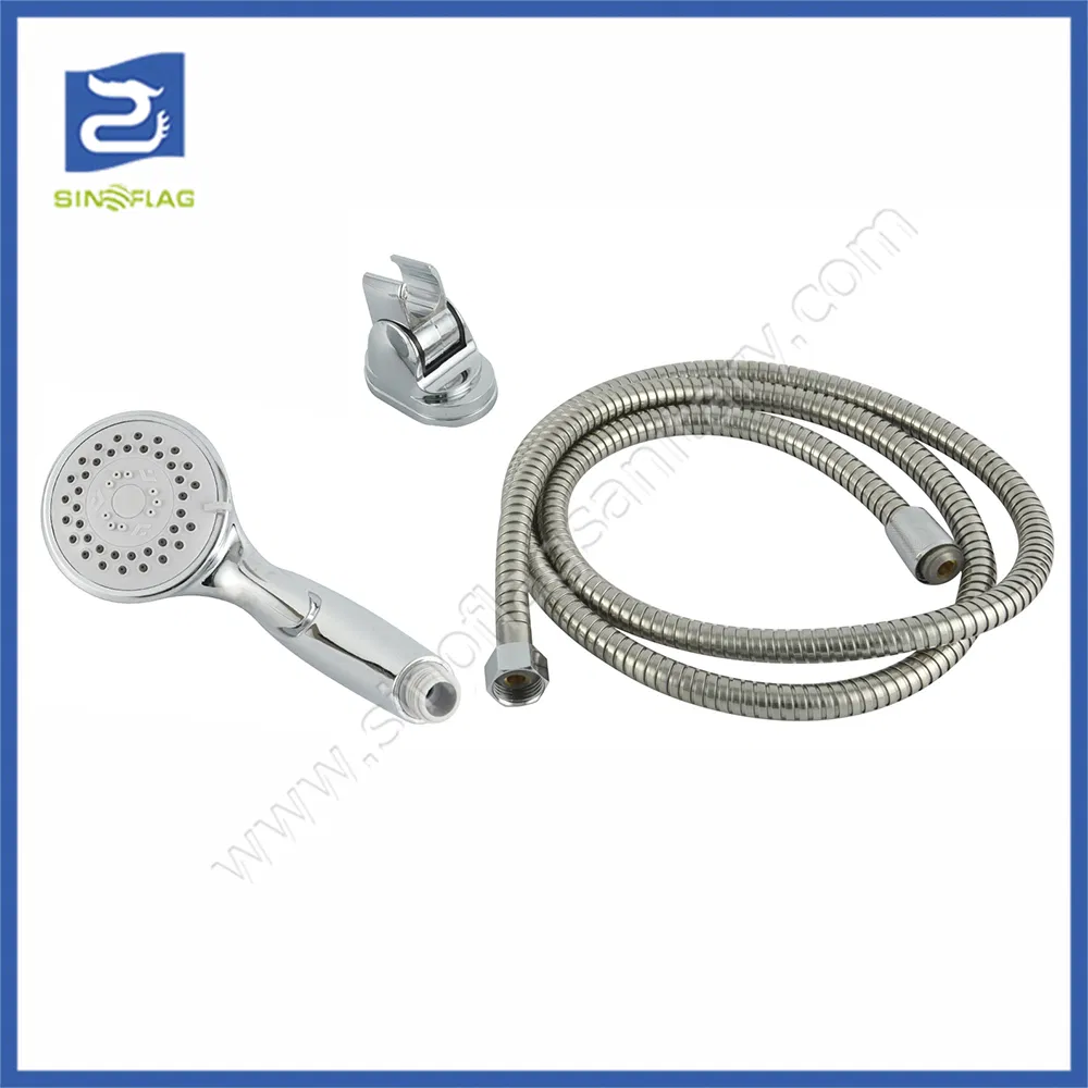 Double Lock Chrome Finishing Swivel Brass Connector with Saving Water Washer Ss Shower Hose