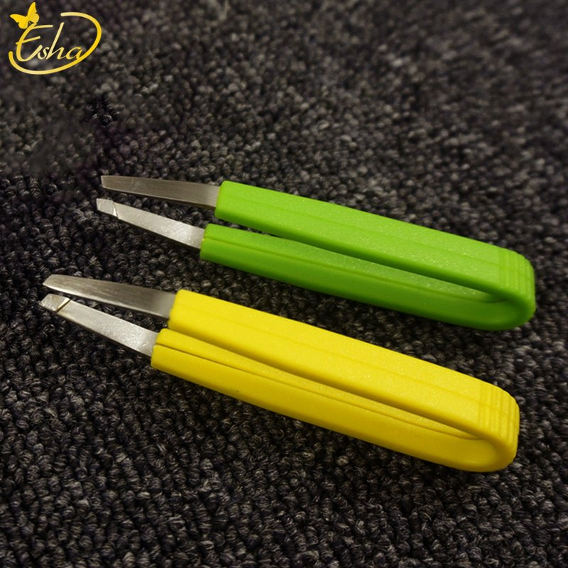 Hair Removal Stainless Steel Silicone Slanted Eyebrow Tweezers