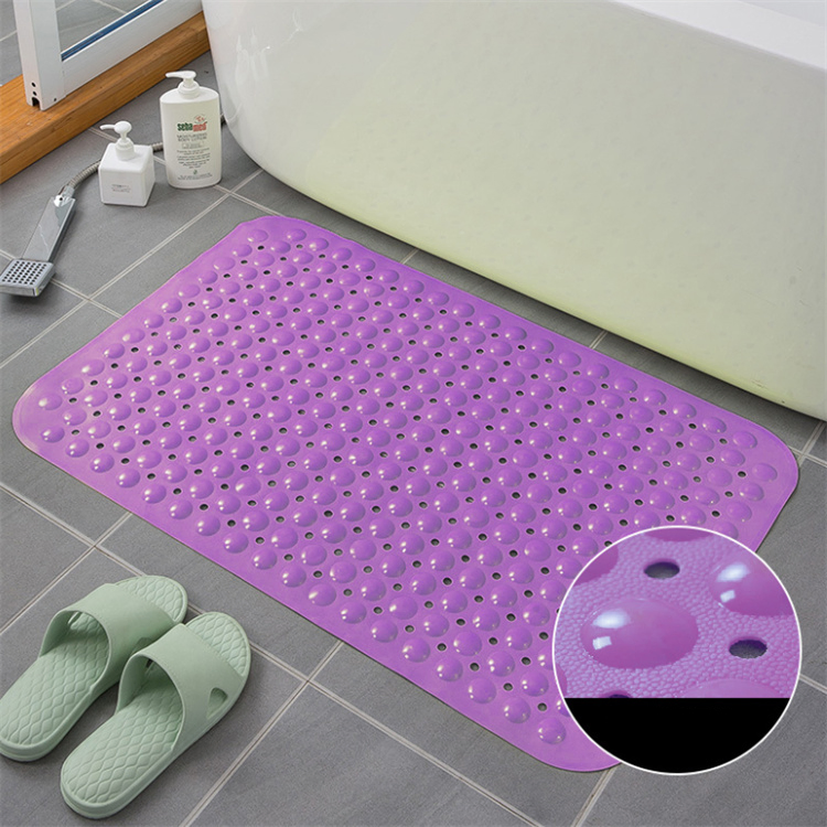 Household PVC Non Slip Anti Ship Large Bath Mat Safety Suction Cup Bathroom Shower Mat