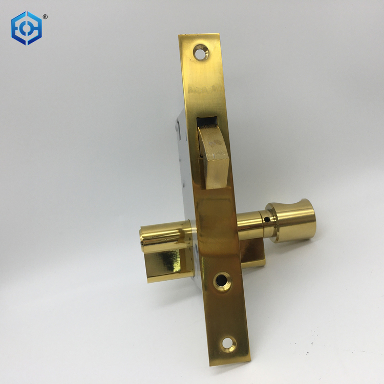 Golden Stainless Steel Mortise Hook Lock Suitable for Sliding Door
