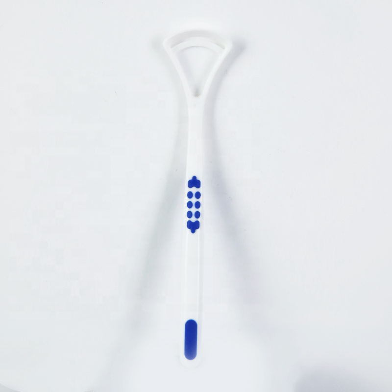 Clean Personal Oral Hygiene Plastic Tongue Cleaning Brush Rubber Tongue Scraper for Sale
