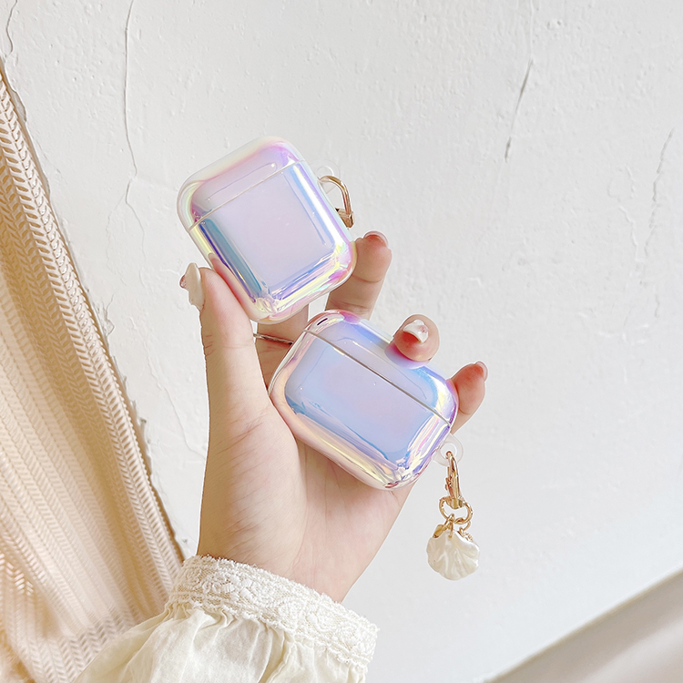 Чехол-брелок для AirPods с амортизацией и жемчужным кулоном