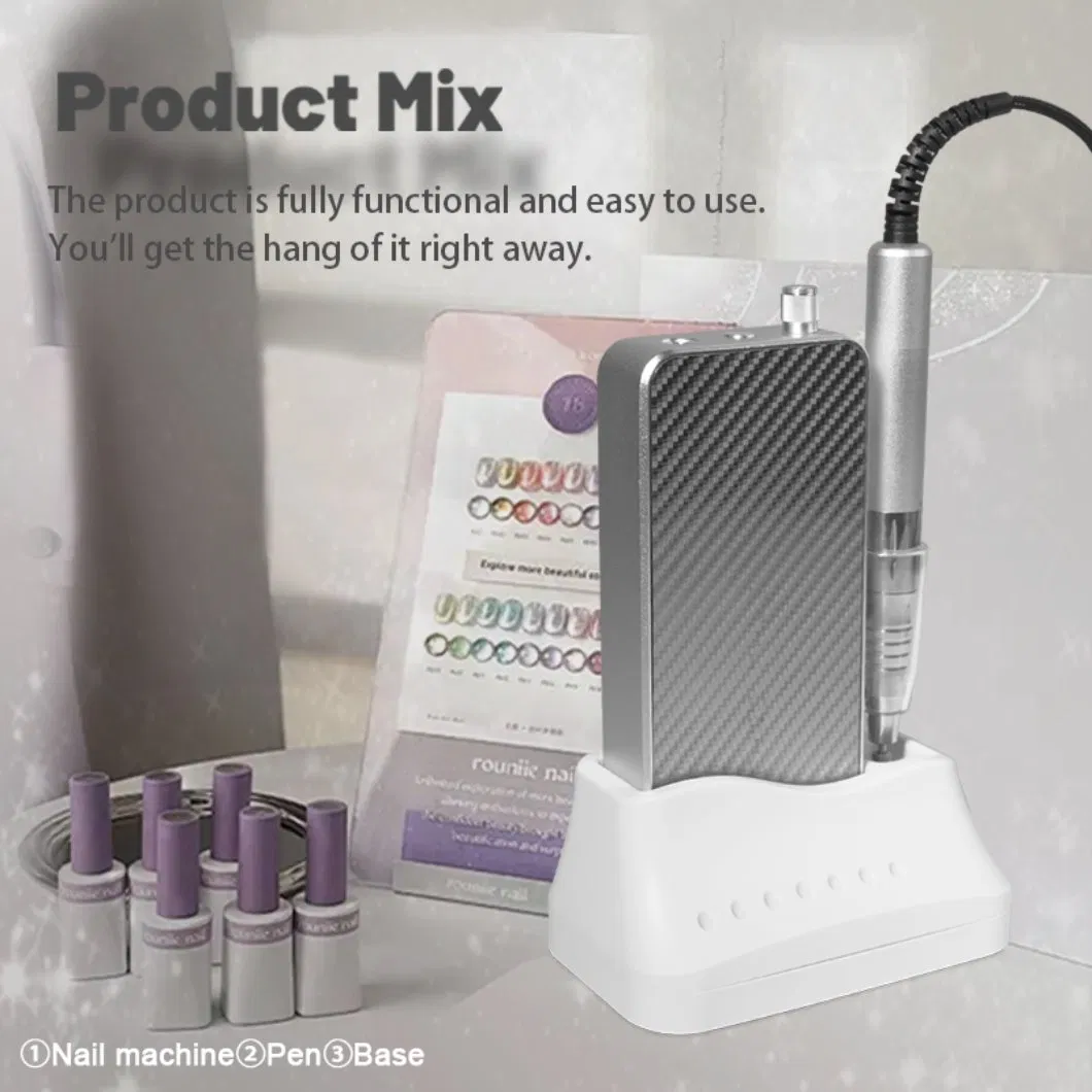 Brushless Micromotor Manicure Set Portable Electric File Rechargeable Nail Drill with Bits