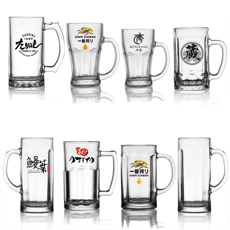 Beer Drinking Bar Glass Mugs with Handle