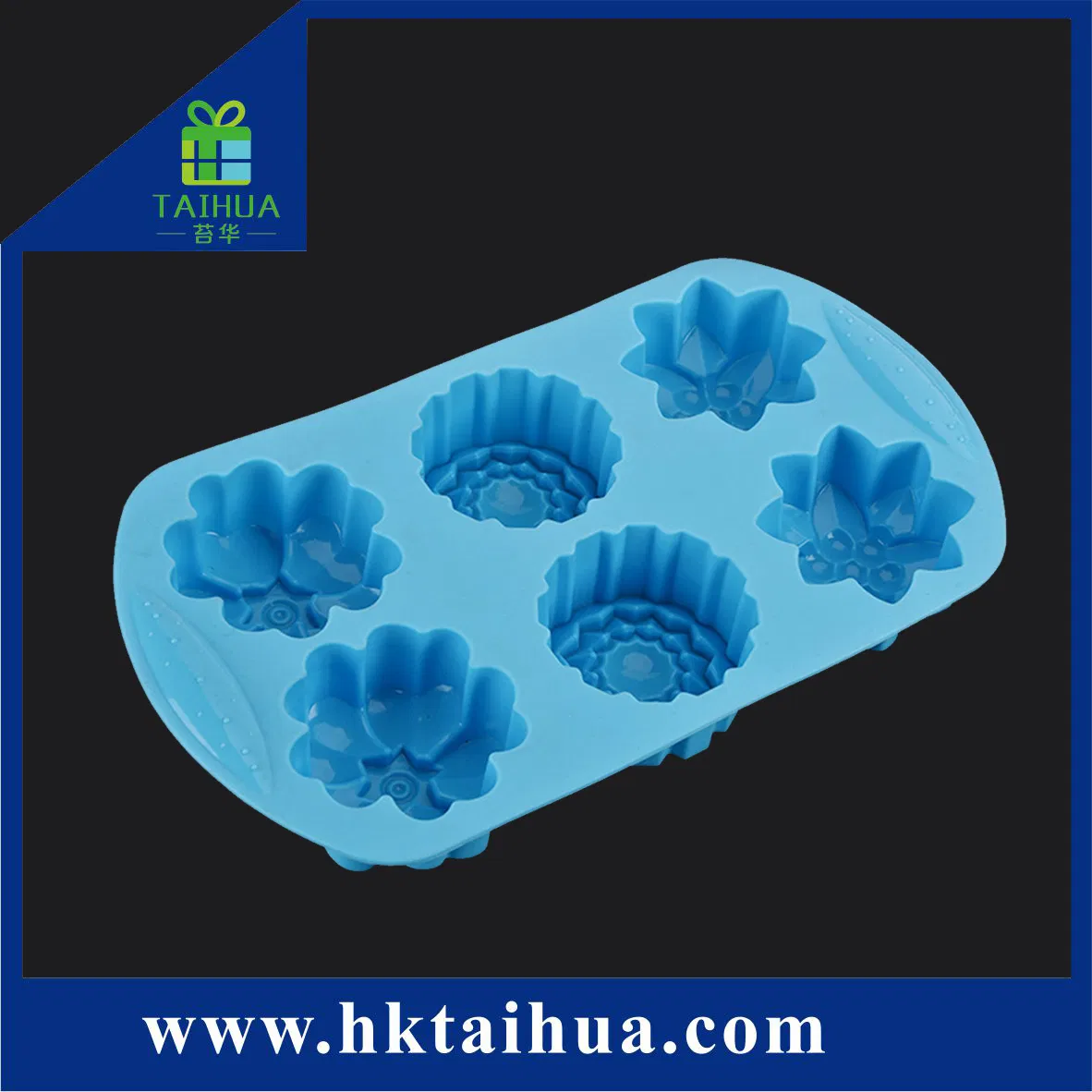 Hot Sale Flower Shape Six Hole Silicone Cake Mold