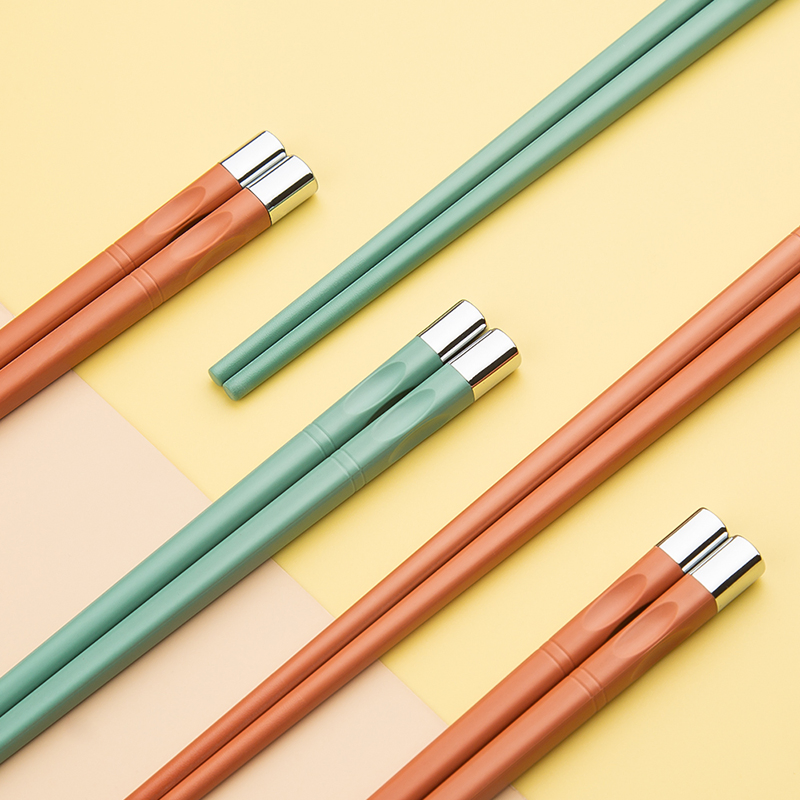Orange Green Color Reusable Pet and Fiberglass Food Sushi Chopsticks
