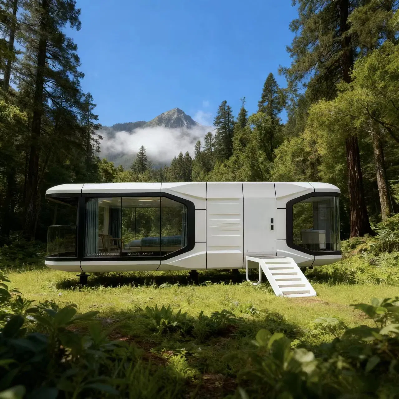 Panoramic Glamping Space Capsule Prefab House with 360° Views