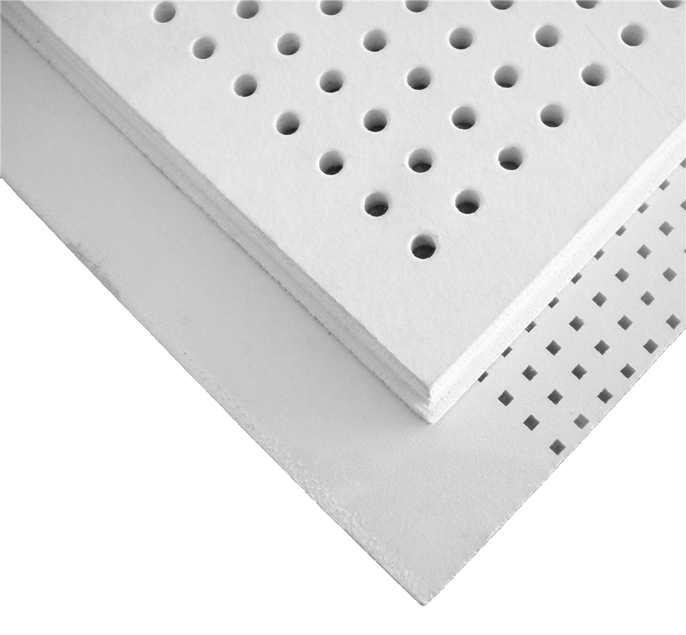 6mm Round Hole Gypsum Ceiling Tile 600X600mm White