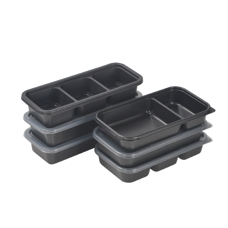 Strip Containers Divided Food Storage Containers Takeaway Bento Box with PP Lid