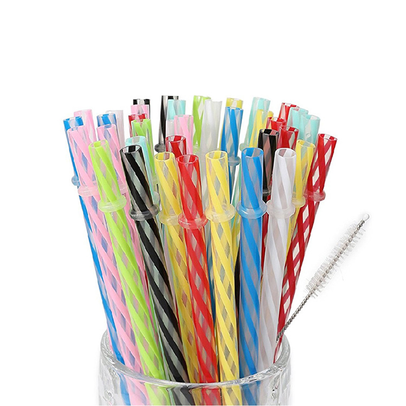 Colorful Plastic Bubble Tea Smoothie Milkshake Boba Drinking Disposable Straws