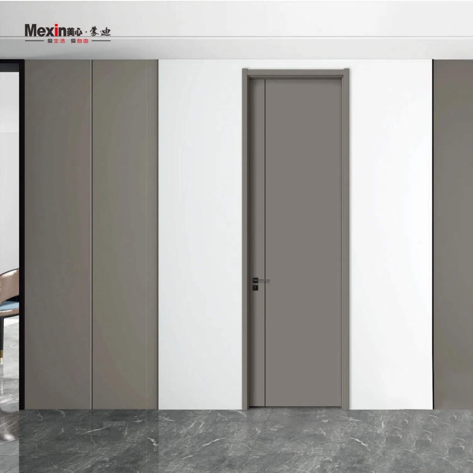 Mexin Wholesale Walnut Wood Security Entrance Wooden Door Increase in Height for Interior Exterior Door