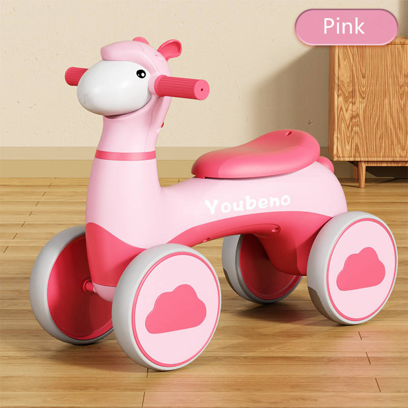 New Kids Sliding Bike Baby Scooter 1-3 Years Old Music Light Toddler Four-Wheeler Mute Balance Toy
