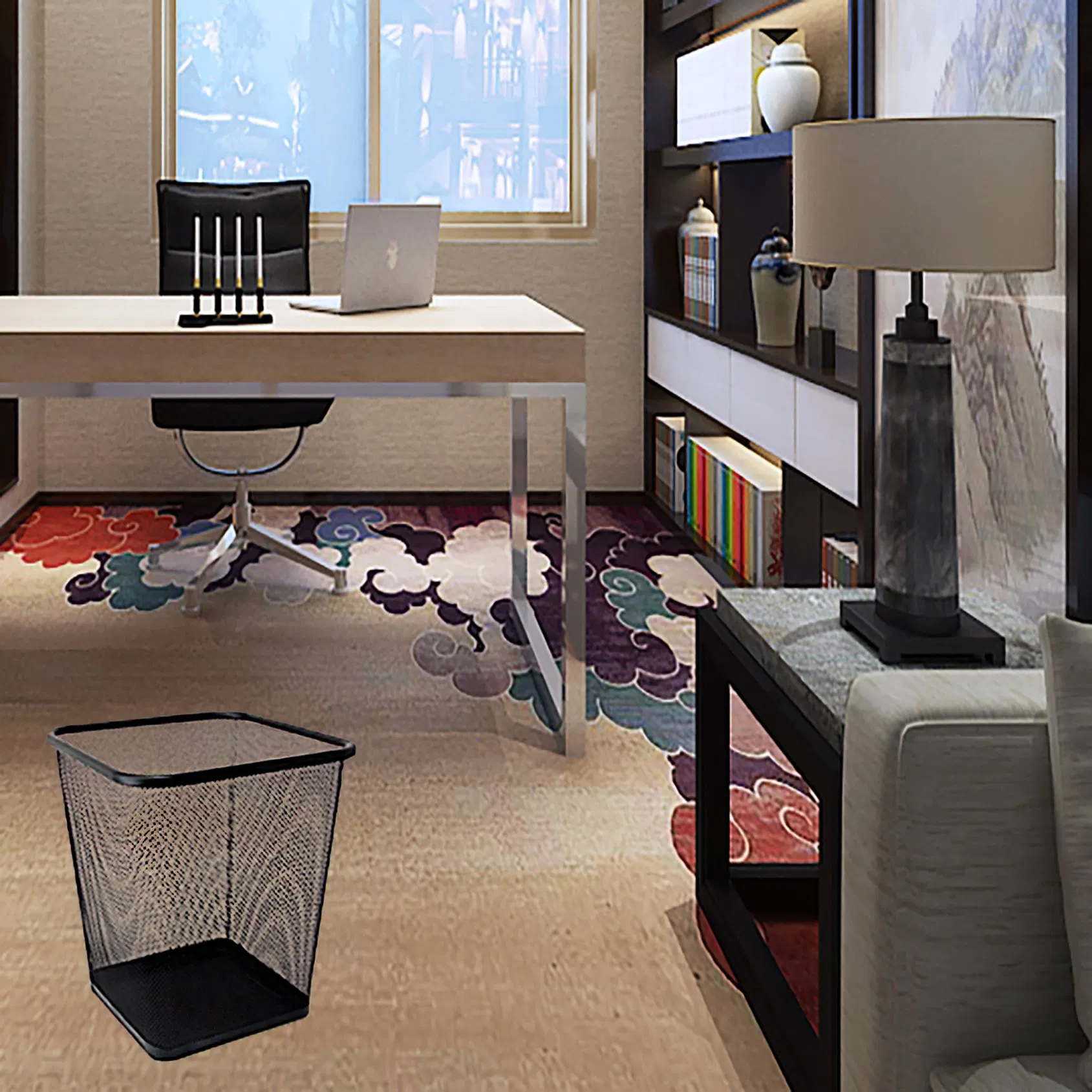 Cheap Wire Mesh Round Wastebasket Hotel Steel Mesh Waste Basket