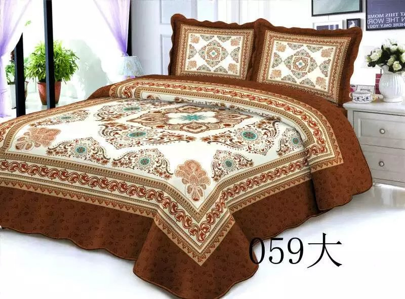 European Patchwork Microfiber Polyester Bedspread Coverlets Bedding Set