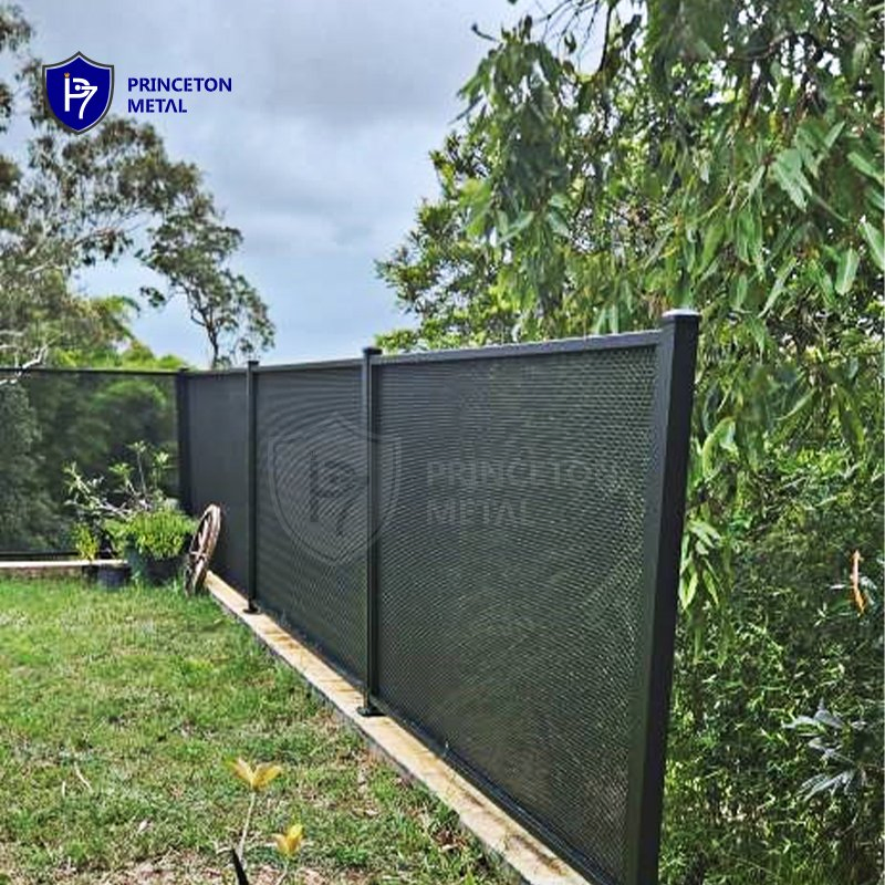 Outdoor DIY Easy Assemble Black Aluminum Perforated Pool Fence Panels Australia Standard