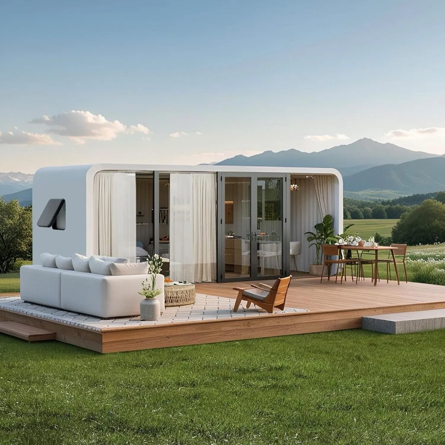 20/40FT Prefab Cabin Houses Garden Living Container Homes Apple Cabin