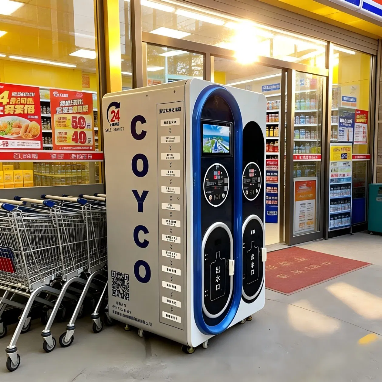 Coin Operated Vending Machine with Purified Water Vending System, Reverse Osmosis Filtration, Purified Water