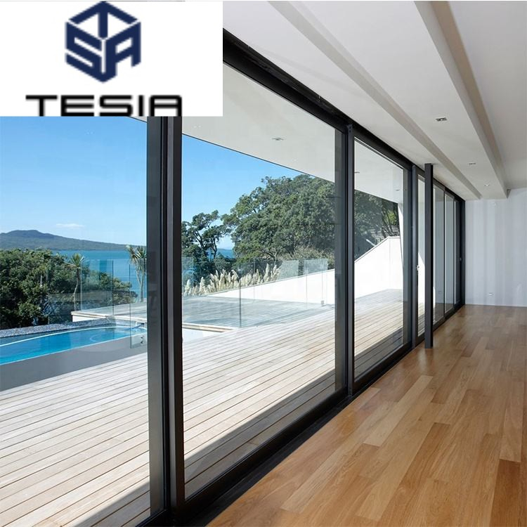 Commercial Residential Lowes Glass Aluminum Bi Folding Sliding Door