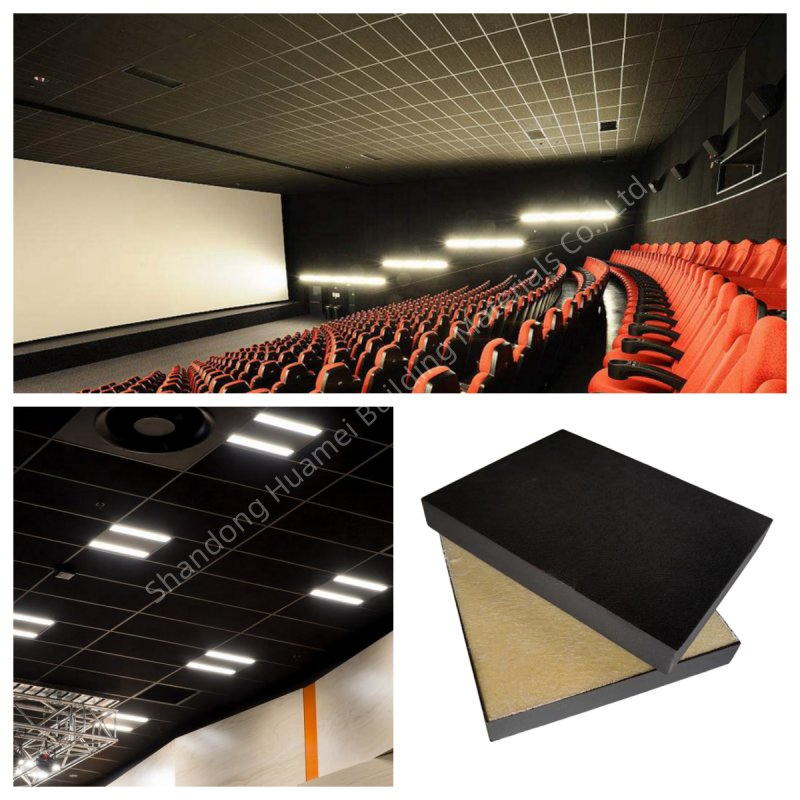 Excellent Fire-Resistance Fiberglass Ceiling Tile Dropped Ceiling Used in Public