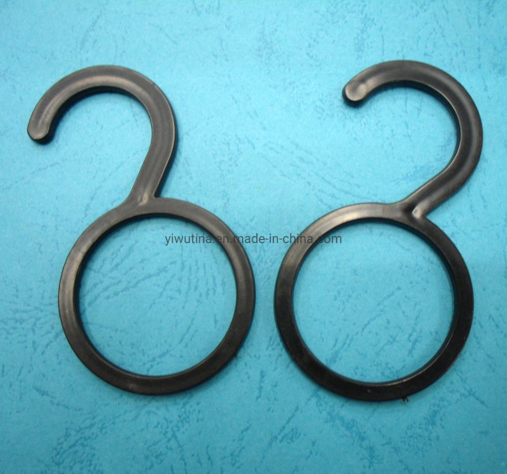 Garment Clothes Scarf Towel Black Flat Plastic Hanger