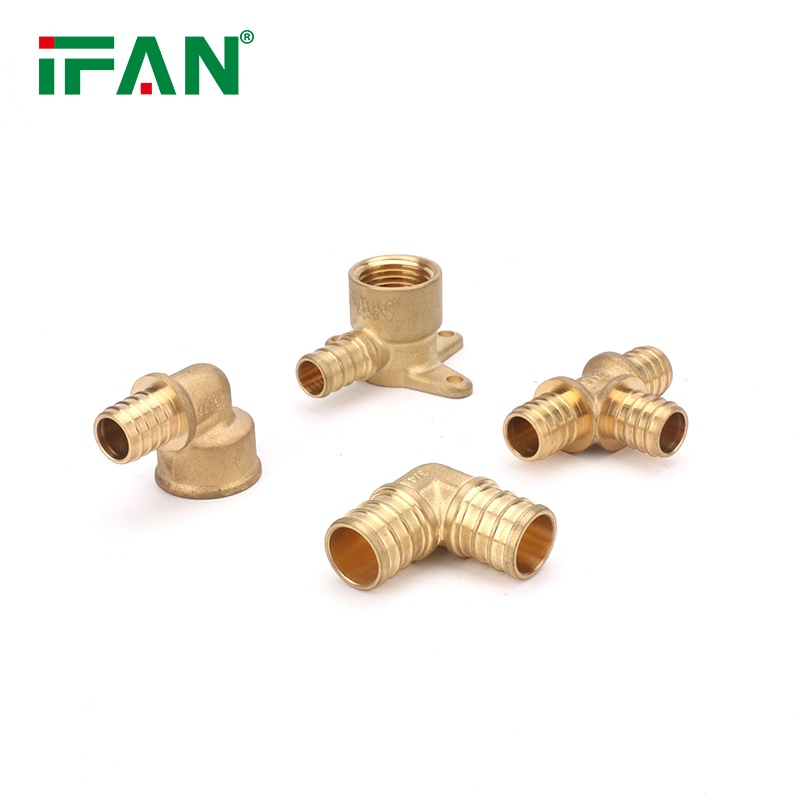 Ifan 16-32mm Easy Convenient Installation Brass Pex Fittings Yellow Pex Pipe Connector Tee Pex Sliding Fitting