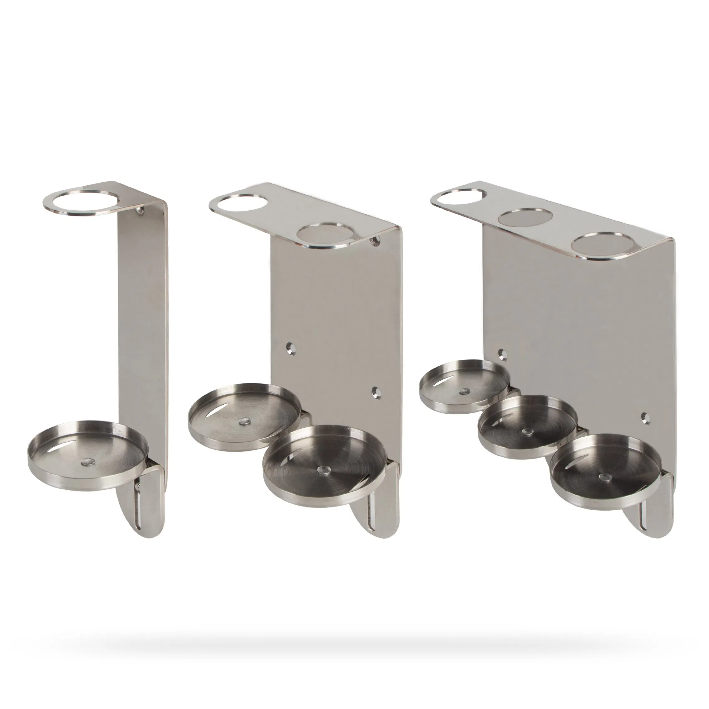Liquid Soap Bottle Stainless Steel Bracket Dispenser Wall Mounted Holder