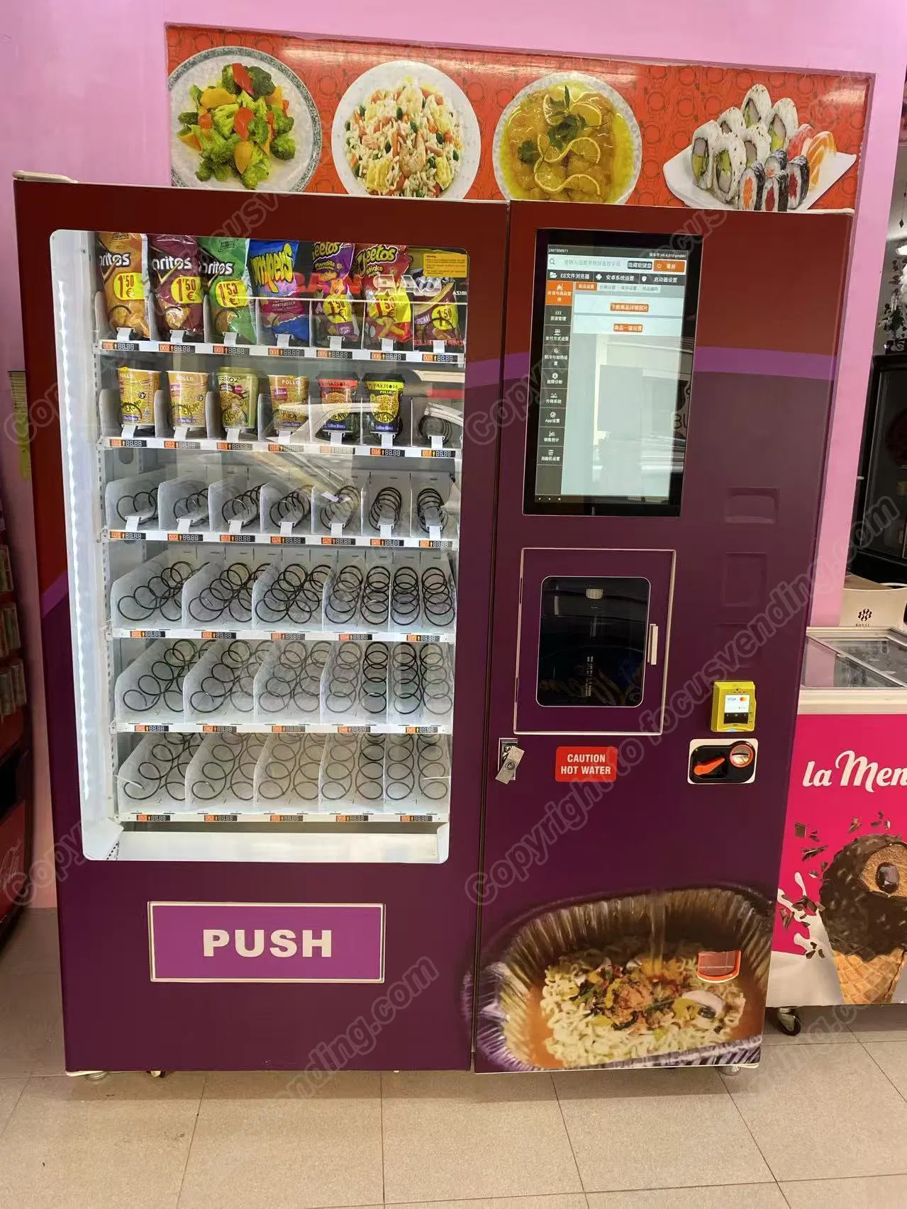 Instant Healthy Food Ramen Noodle Vending Machine by Google Pay