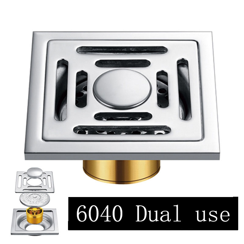 Сифон напольный с решеткой, нержавеющая сталь