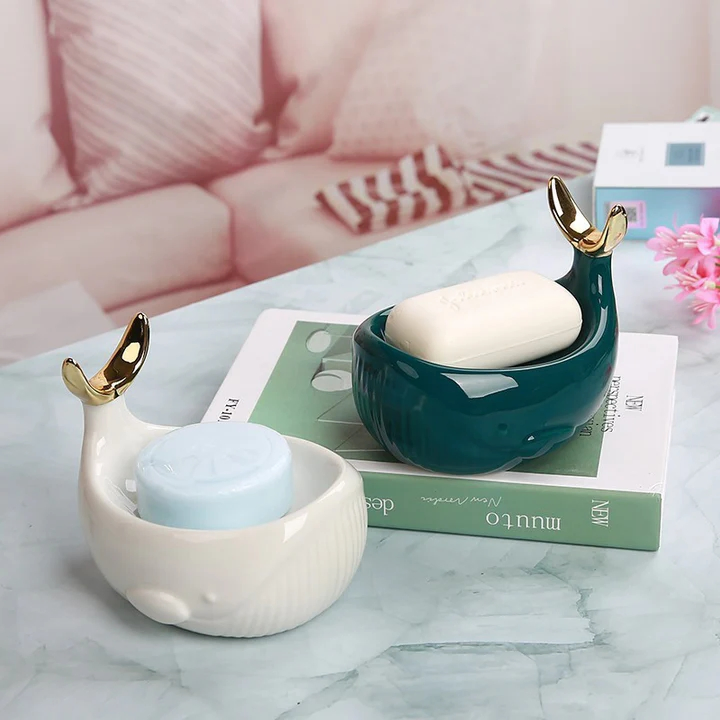 Whale Shaped Soap Dish Ceramic Soap Dish Keep Soap Dry