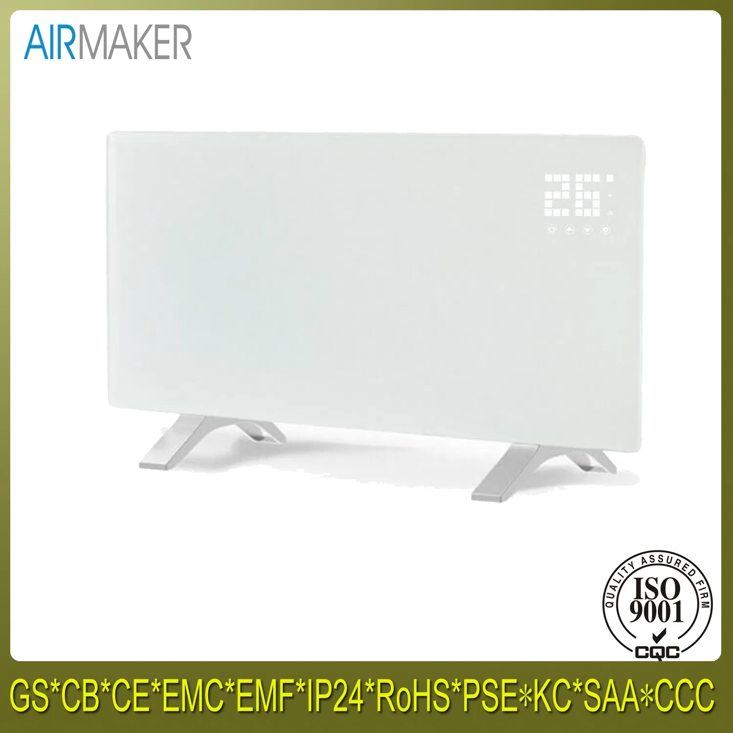 2000W/220V Wall Glass Low Energy Radiator Heaters/Electrical Heater/ Fan Heater with CE