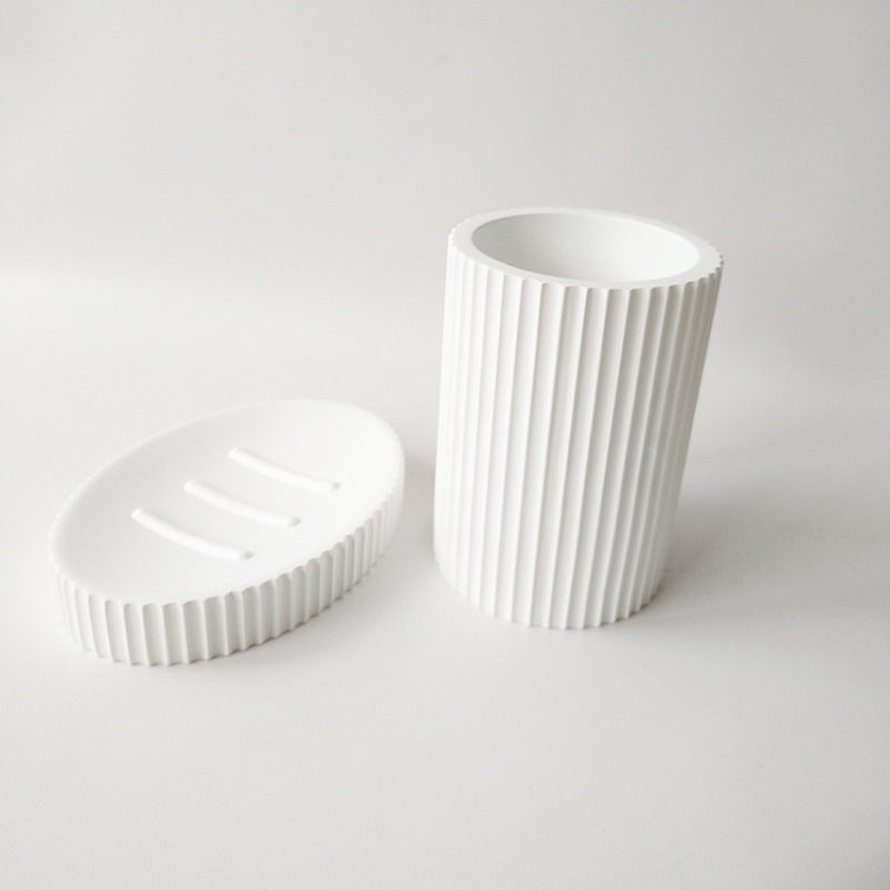 Hotel Simple Modern Sanitary Ware Luxury Resin Bath 4PCS Decoration Bathroom Set