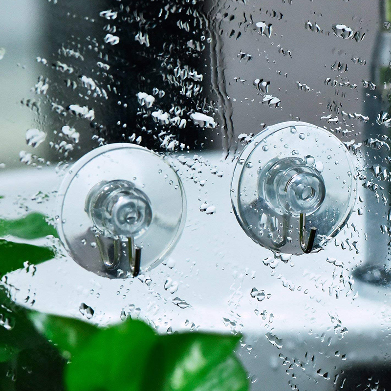 Removable Clear Suction Hooks for Wall Door Glass Window in Kitchen, Bathroom