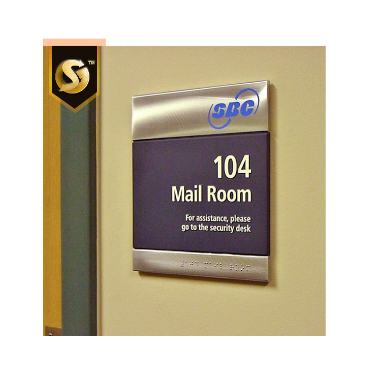 Custom Aluminum Acrylic Hotel Door Sign Plate Number Plate