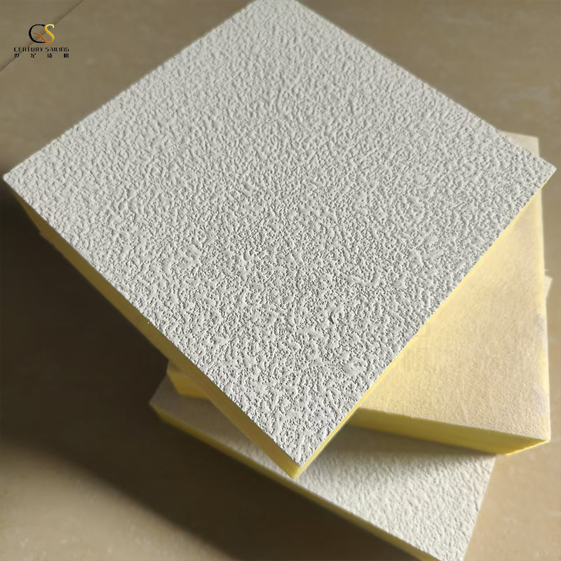 High Quality Easy to Install Acoustic Glass Wool Ceiling Tiles with Square Edges