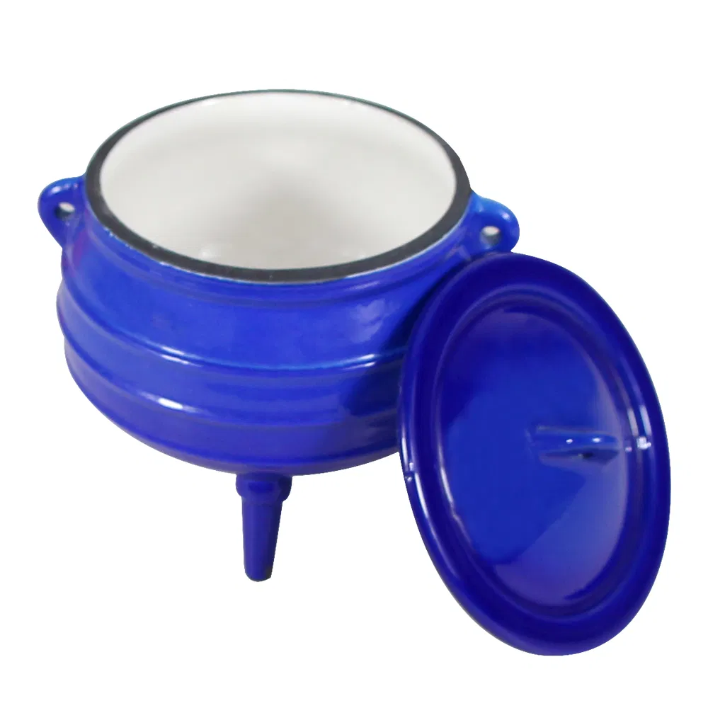 Чугунная походная печь-казан с антипригарным покрытием