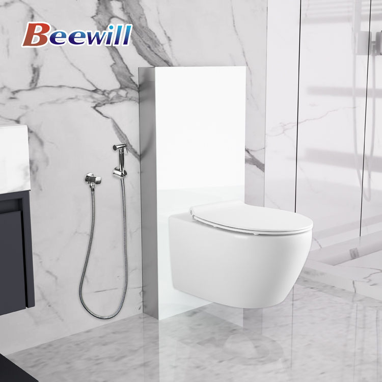 Dual-Flush Bathroom Toilet White Glass Cistern Spray Gun Wc Set
