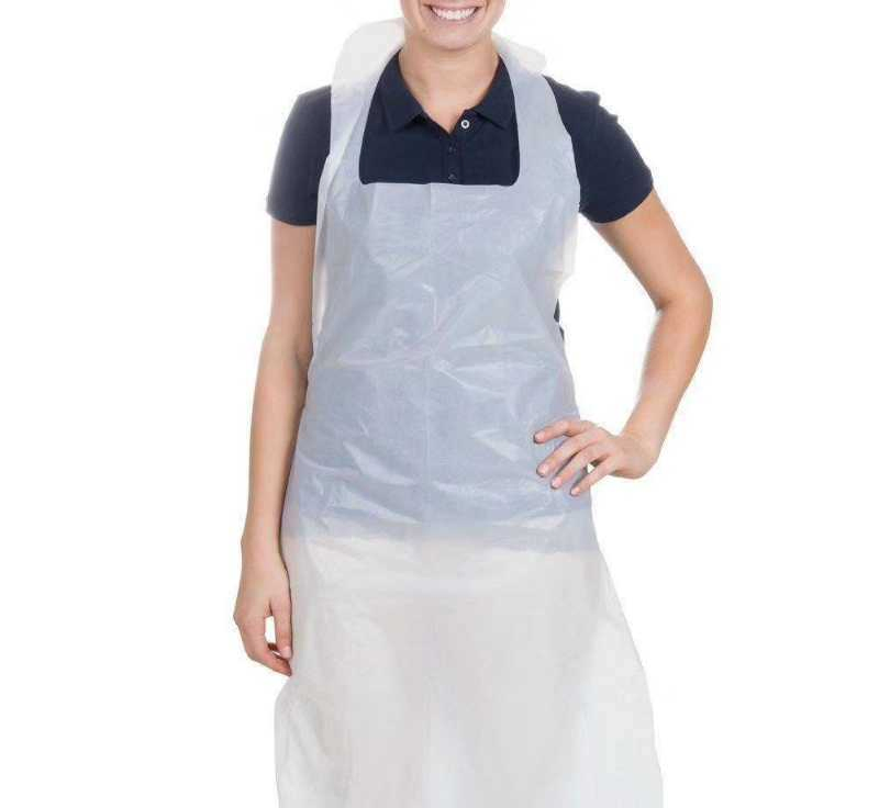 Packed for Roll White Blue Water Risistant Disposable Plastic Apron