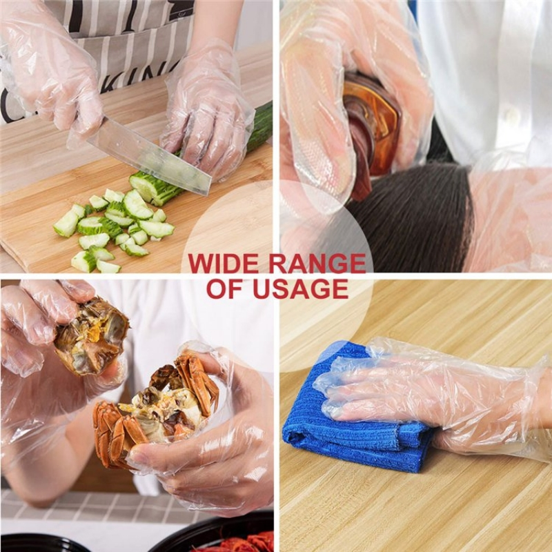 Clear Color Plastic Waterproof Disposable PE Gloves